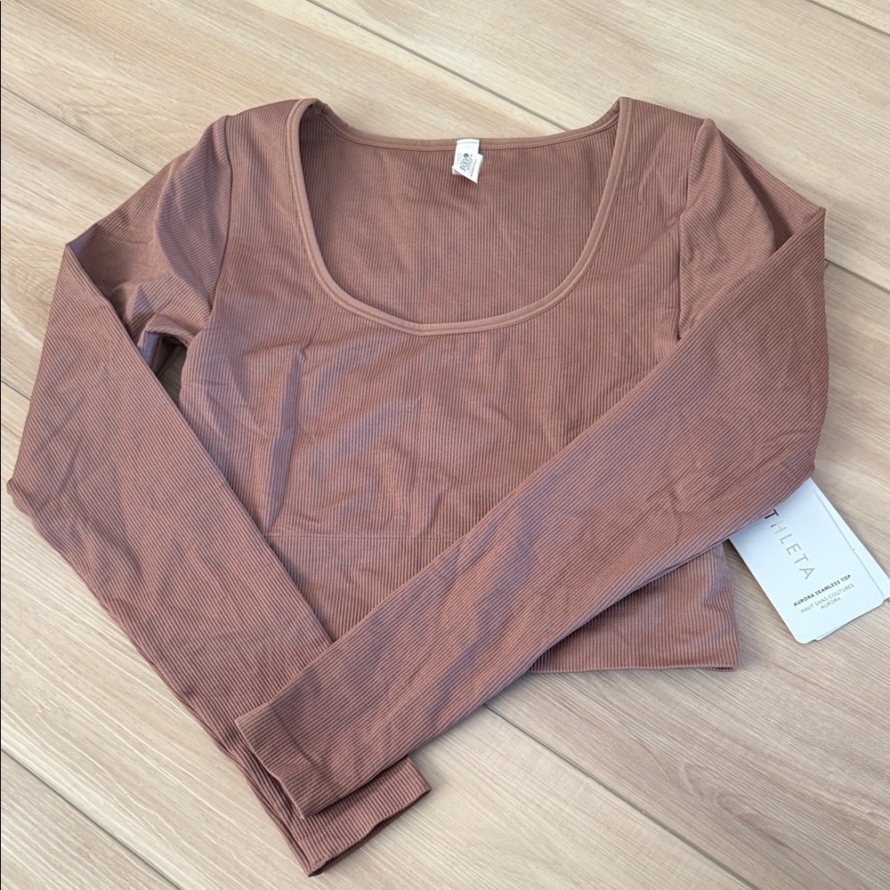 Athlete Brown Aurora Seamless Top